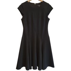 Tommy Hilfiger Fit & Flare Cap Sleeve Short Dress Black Sz 8 Classic Preppy